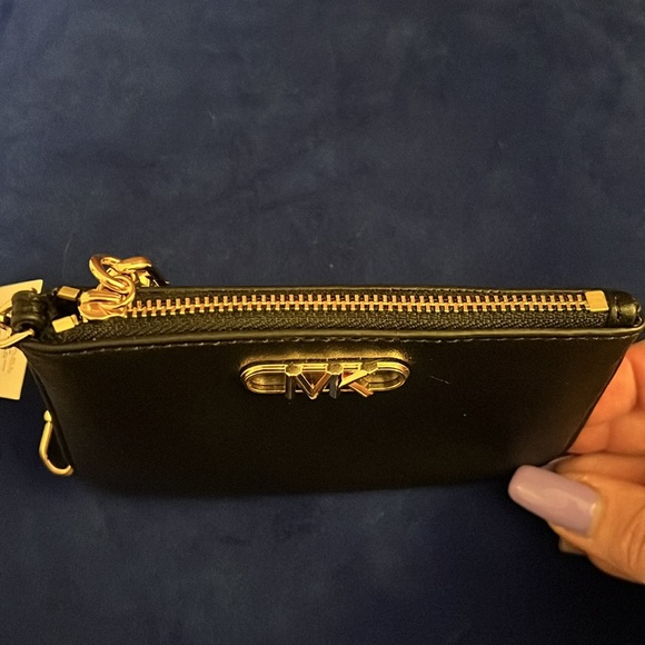 NWT MICHAEL KORS “PARKER” SMALL LEATHER WALLET/CARD & KEY HOLDER•BLACK - Picture 3 of 8